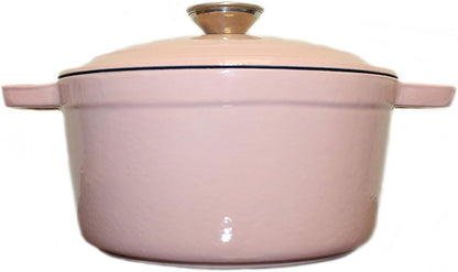 Neo Pink 5qt Enameled Cast Iron Oval Dutch Oven, Self Basting Lid