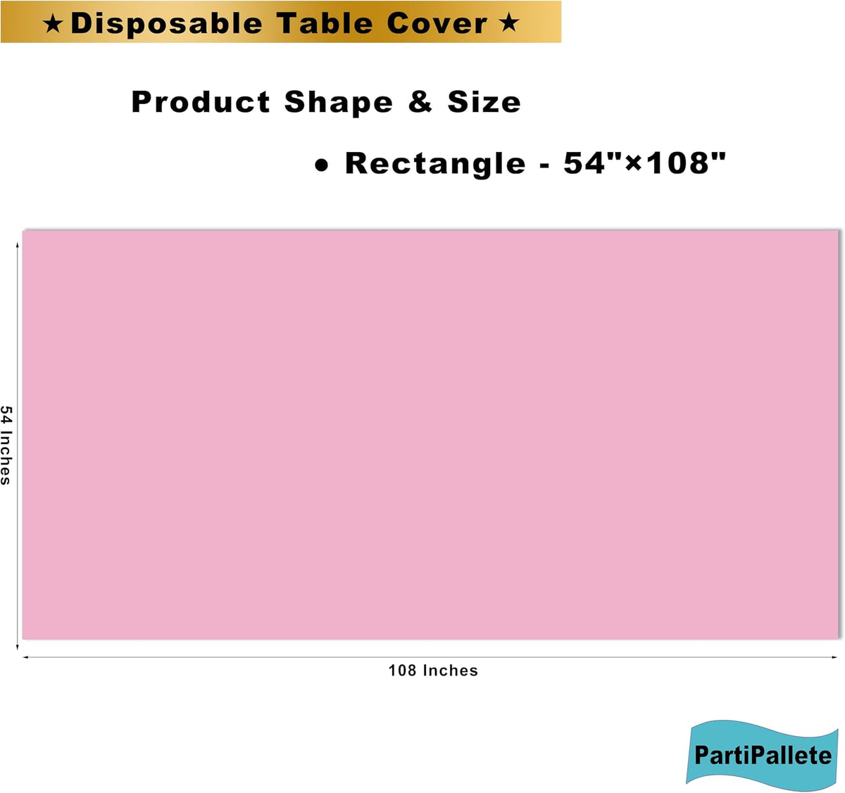 3-Pack Premium Plastic Pink Tablecloth Disposable 54 x 108 Inches Rectangle Table Cover Party PEVA Table Cloths for Parties Birthday Wedding Bridal Shower Events Fits up to 8 ft Tables