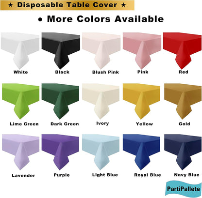 3-Pack Premium Plastic Pink Tablecloth Disposable 54 x 108 Inches Rectangle Table Cover Party PEVA Table Cloths for Parties Birthday Wedding Bridal Shower Events Fits up to 8 ft Tables