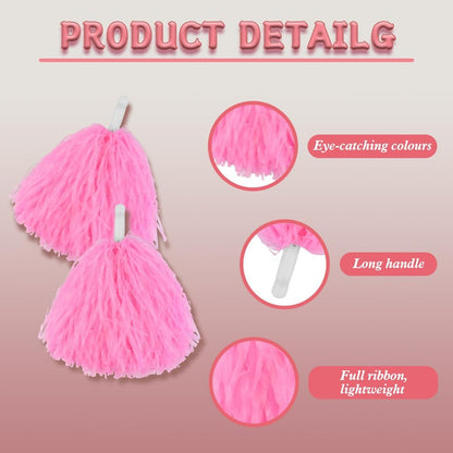 10 in Pom Poms Cheerleading,Cheer Hair Bow,Cheerleader Pom Poms,Cheerleading Accessories for Girls,Spirit Sticks Cheerleading for Basketball Football Team Cheerleading Dance
