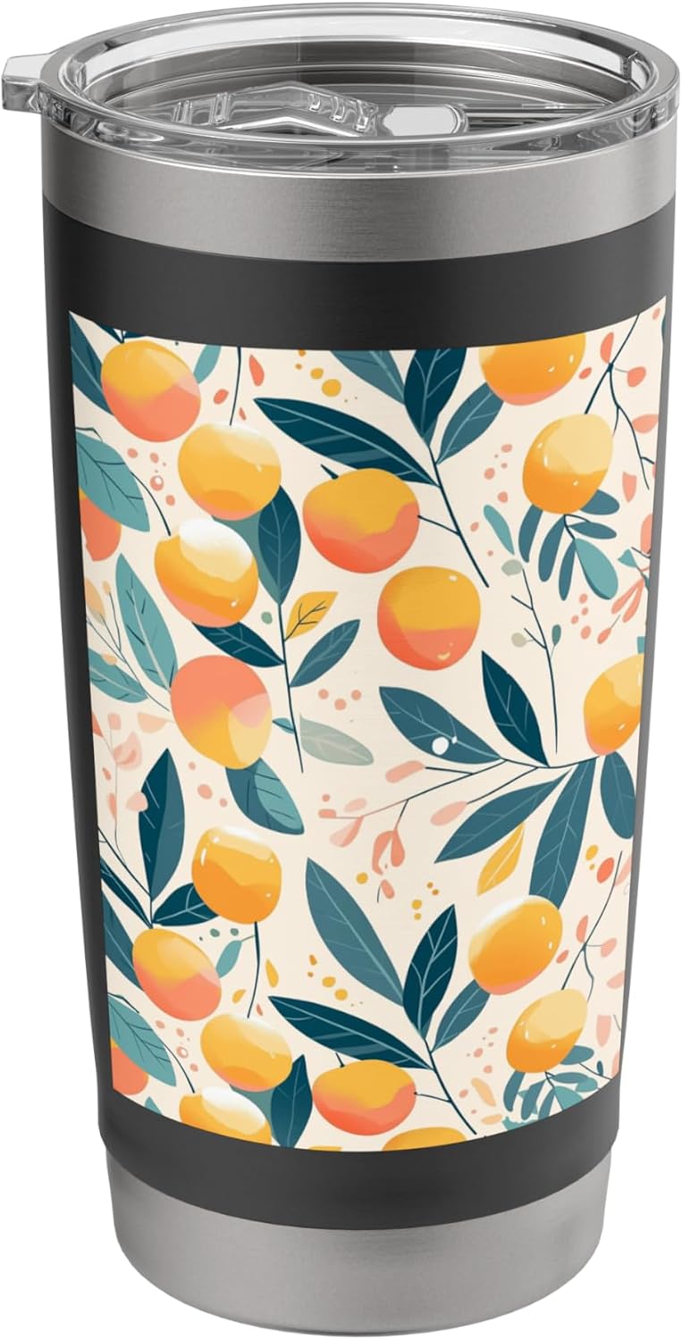 Pattern Art Peach Fruit Minimalist Stainless Steel Insulated Tumbler