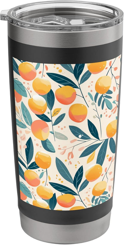 Pattern Art Peach Fruit Minimalist Stainless Steel Insulated Tumbler