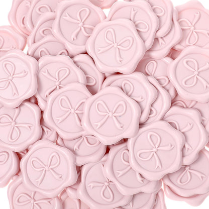 50 Pcs Bow Wax Seal Stickers Envelope Wax Stickers for Wedding, Pink