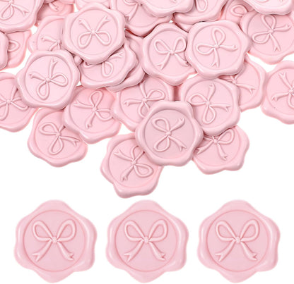 50 Pcs Bow Wax Seal Stickers Envelope Wax Stickers for Wedding, Pink