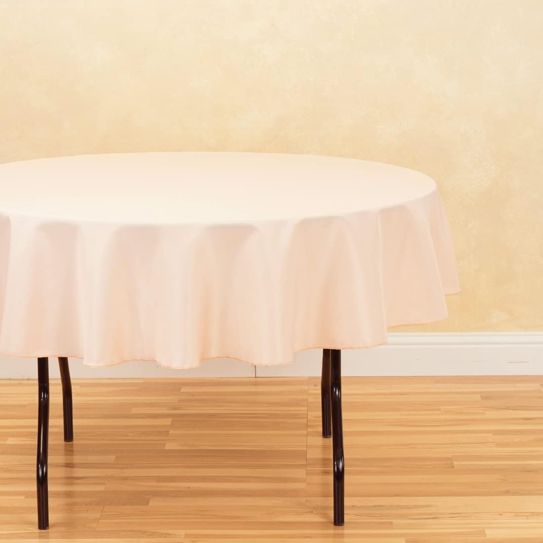LinenTablecloth 70-Inch Round Polyester Tablecloth Peach