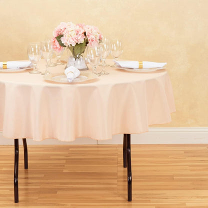 LinenTablecloth 70-Inch Round Polyester Tablecloth Peach