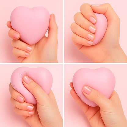 Squishy Fidget Toys for Girls, Pink Heart Slow-Rising Stress Relief Sensory Toy for Focus & Calming, Fine Motor Skills, Autism & ADHD Support
