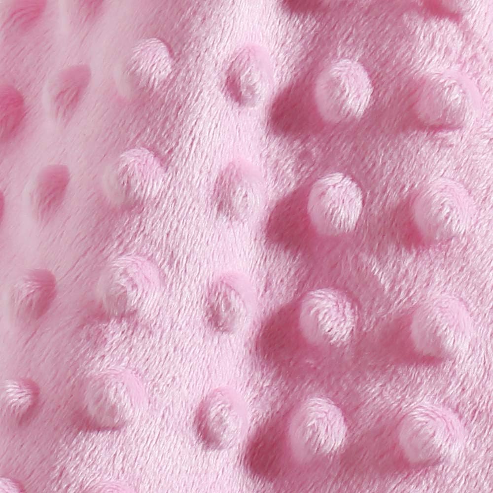 Baby Comforting Security Blanket Lovey for Newborn Baby Girls Infants, Minky Dot Front + Sherpa Backing with Animal Face (Pink Bear)