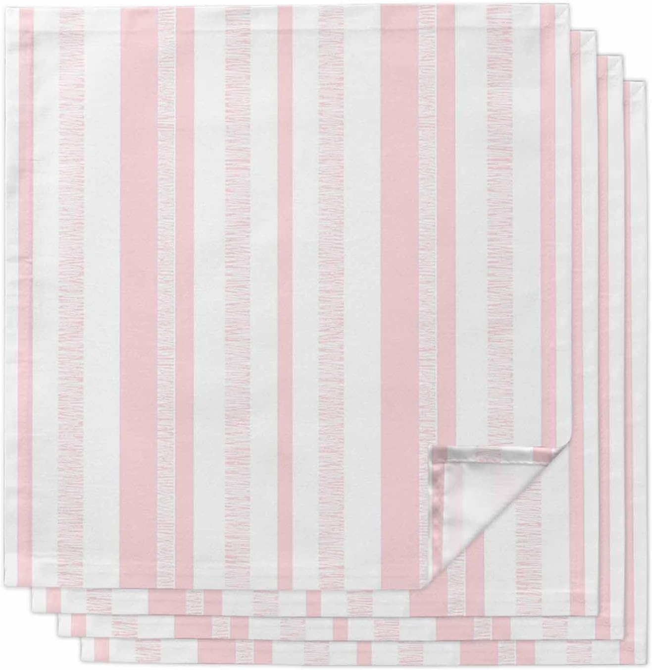 Pastel Pink Stripe Cloth Napkins Set of 4 Modern Minimalist Geometric Vertical Bands Napkins Cloth Washable Reusable Soft Napkin for Birthday Party Wedding Dining Table Decorations 20x20 Inch