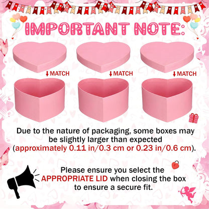 12 Pcs Small Heart Shaped Boxes - 4 x 2 Inch Wedding Nesting Gift Boxes with Lids, Heart Paper Decorative for Wedding Bridal Shower Gift Wrapping Party Decor(Pink)