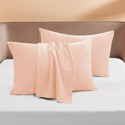 Standard (20x26) Pillow Cases - Pack of 2 - Envelope Closure - Soft 600-TC Egyptian Cotton Fabric - Pillow Covers Standard Pillow Cases 20x26 Inches (Solid, Peach)