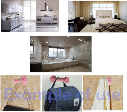 Pink Stainless Steel Single Super Heavy Duty Wall Mount Hook, Bath Towel Hooks, Coat Hanger (8 inch,4 PCS)