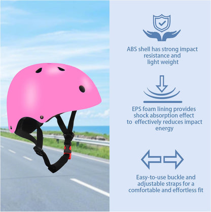 Color Gradient Adjustable Kids Bike Helmet with Knee & Elbow Pads Set | Multi-Sport Safety Gear for Boys & Girls Ages 5-14 | Skateboarding, Scooters, Roller & Inline Skating, Longboarding