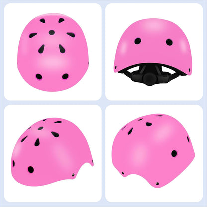 Color Gradient Adjustable Kids Bike Helmet with Knee & Elbow Pads Set | Multi-Sport Safety Gear for Boys & Girls Ages 5-14 | Skateboarding, Scooters, Roller & Inline Skating, Longboarding