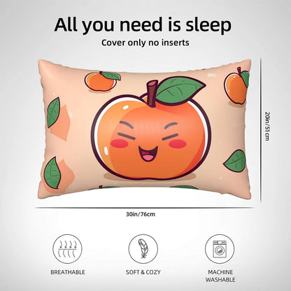 Satin Pillowcase for Hair and Skin, Pink Peach Pillow Cover Queen Size 20x30 Inch Soft Smooth Breathable Cooling Silky Pillow Cases with Hidden Zipper, Gifts for Women Men