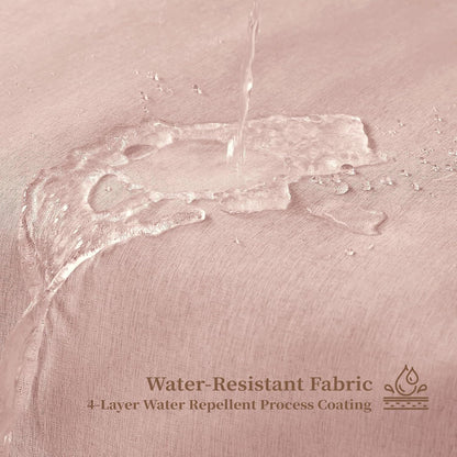 BTTN 72x78 Boho Scalloped Linen Textured Cloth , Blush Pink