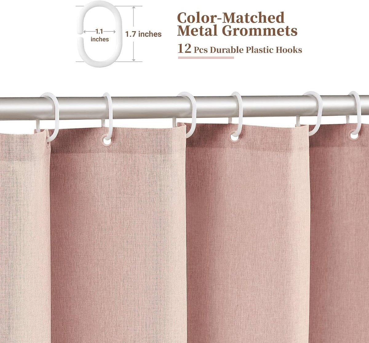 BTTN 72x78 Boho Scalloped Linen Textured Cloth , Blush Pink