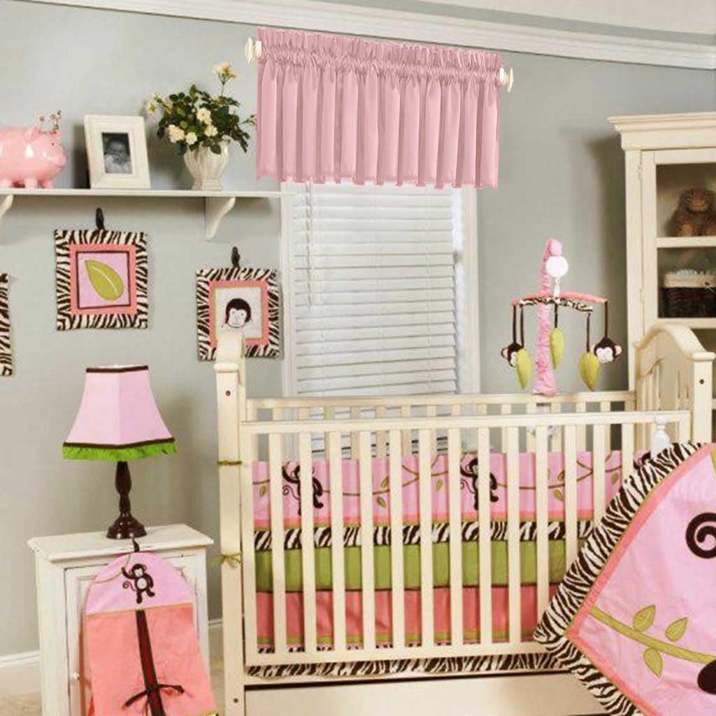 Pink Valance for Windows Kitchen Valance Room Darkening Valances for Living Room 52" W X 18" L Rod Pocket Small Window Valance, 1 Panel Set
