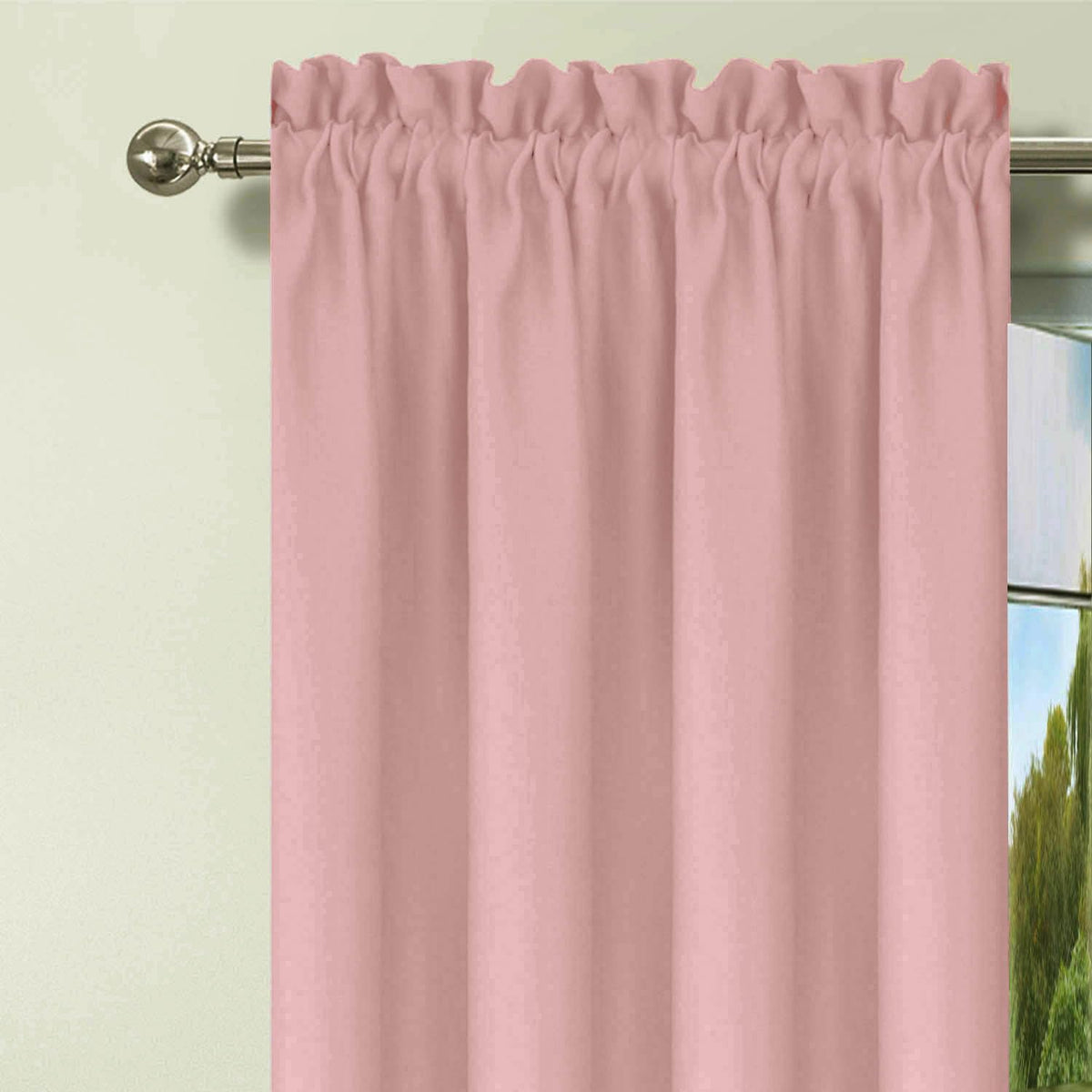Pink Valance for Windows Kitchen Valance Room Darkening Valances for Living Room 52" W X 18" L Rod Pocket Small Window Valance, 1 Panel Set
