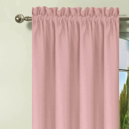 Pink Valance for Windows Kitchen Valance Room Darkening Valances for Living Room 52" W X 18" L Rod Pocket Small Window Valance, 1 Panel Set