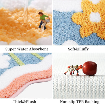 Bathroom Rugs 31.5x19.7IN Pink Floral Bath Mat for Bathroom Non Slip Machine Washable Soft Absorbent Cute Bath Rug Plush Bath Carpet for Tub Shower Sink Fluffy