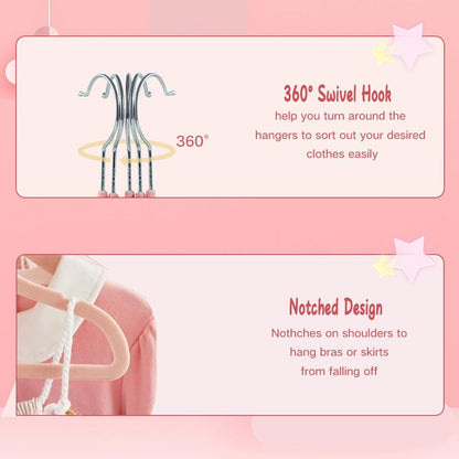 Baby Velvet Hangers 16 Pack Non-Slip Felt Hangers Pink