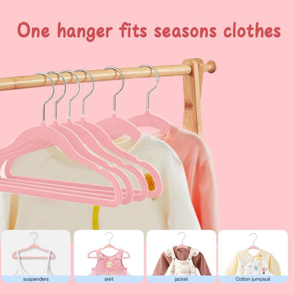 Baby Velvet Hangers 16 Pack Non-Slip Felt Hangers Pink