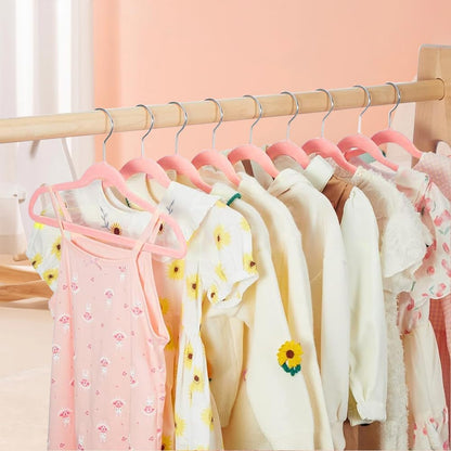 Baby Velvet Hangers 16 Pack Non-Slip Felt Hangers Pink
