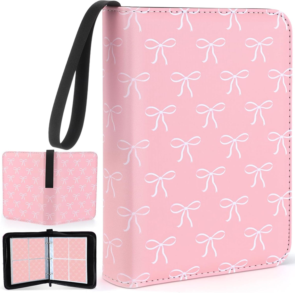 Kpop Card Binder 4 Pocket 440 Cards, Pink Bow