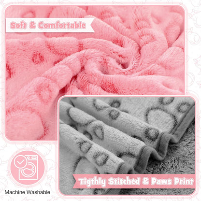 12 Pcs Puppy Blanket for Cat, 30 X 20 Inch Pink,Gray,Blue