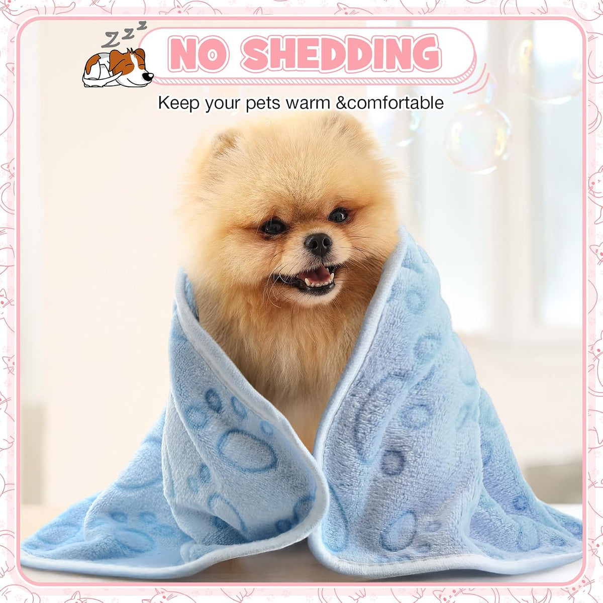 12 Pcs Puppy Blanket for Cat, 30 X 20 Inch Pink,Gray,Blue