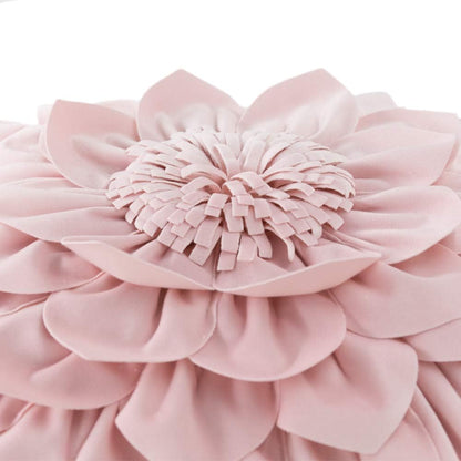 Decorative 3D Flower Throw Pillow Covers Handmade Pillowcases for Sofa Bed Home Room Decor 18 x 18 Inch Light Pink