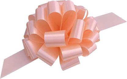 Large Peach Ribbon Pull Bows - 9" Wide, Set of 6, Fall