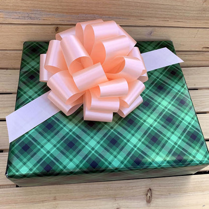 Large Peach Ribbon Pull Bows - 9" Wide, Set of 6, Fall