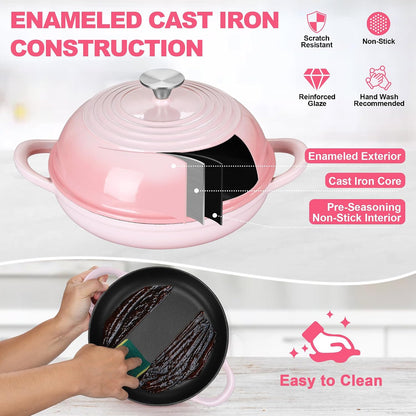 Cast Iron Bread Dutch Oven, 6 Qt Enameled Dutch Oven Pot