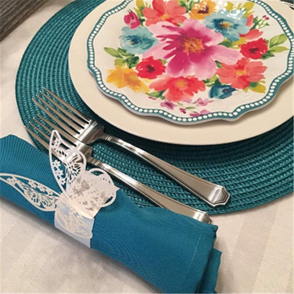 100pcs 3D New Butterfly Paper Napkin Rings Weddings Party Serviette Table Decoration Restaurant (Pink)