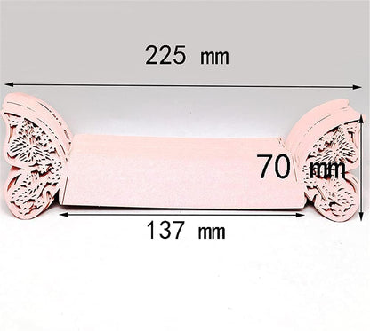 100pcs 3D New Butterfly Paper Napkin Rings Weddings Party Serviette Table Decoration Restaurant (Pink)