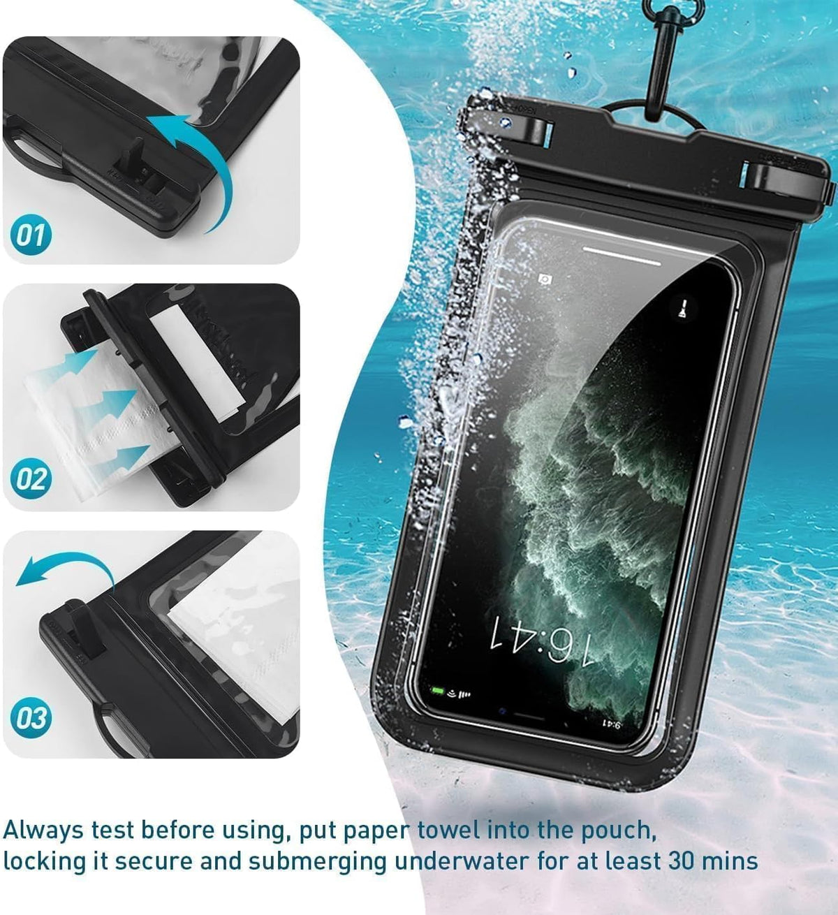 Waterproof Phone Pouch for iPhone 17 16 15 Pro Max IPX8 Pink-8.3