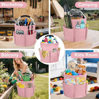 Pink Cleaning Caddy Bag 17L Foldable Organizer Handle