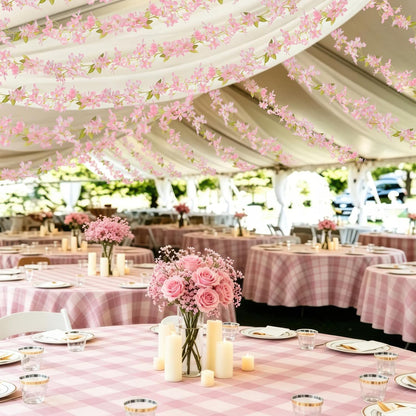 2Pcs Artificial Flowers Garland Faux Cherry Blossom Fake Flower Vines Pink