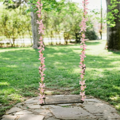 2Pcs Artificial Flowers Garland Faux Cherry Blossom Fake Flower Vines Pink