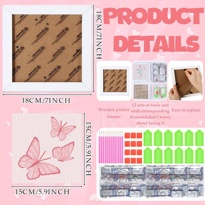 13 Pcs Coquette Pink Small Diamond Art Kits for Adults Craft DIY