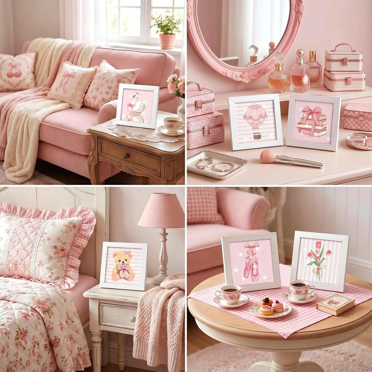 13 Pcs Coquette Pink Small Diamond Art Kits for Adults Craft DIY