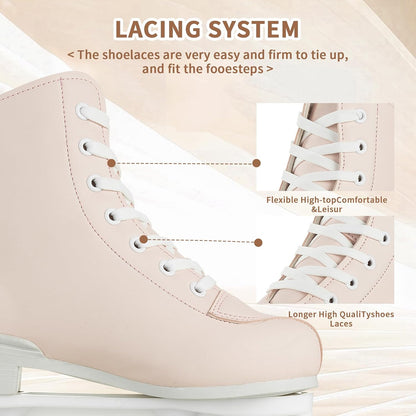 Roller Skates for Women and Men PU Leather High-top Adult Roller Derby Skate Wheels Light Up Roller Skate Four-Wheel Shiny Roller Skates Unisex