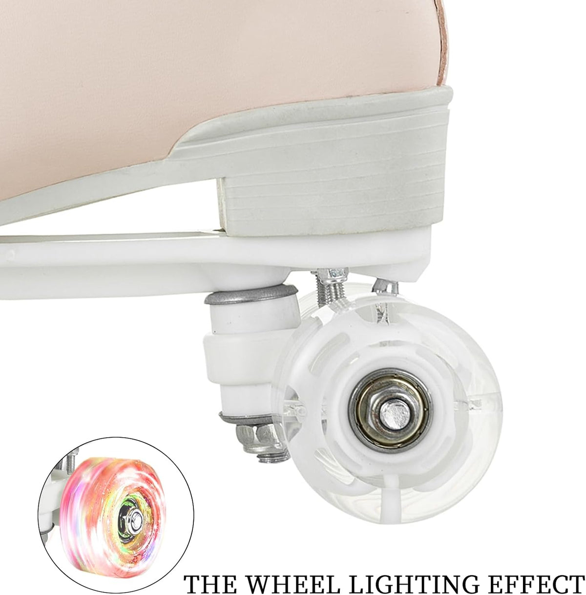 Roller Skates for Women and Men PU Leather High-top Adult Roller Derby Skate Wheels Light Up Roller Skate Four-Wheel Shiny Roller Skates Unisex