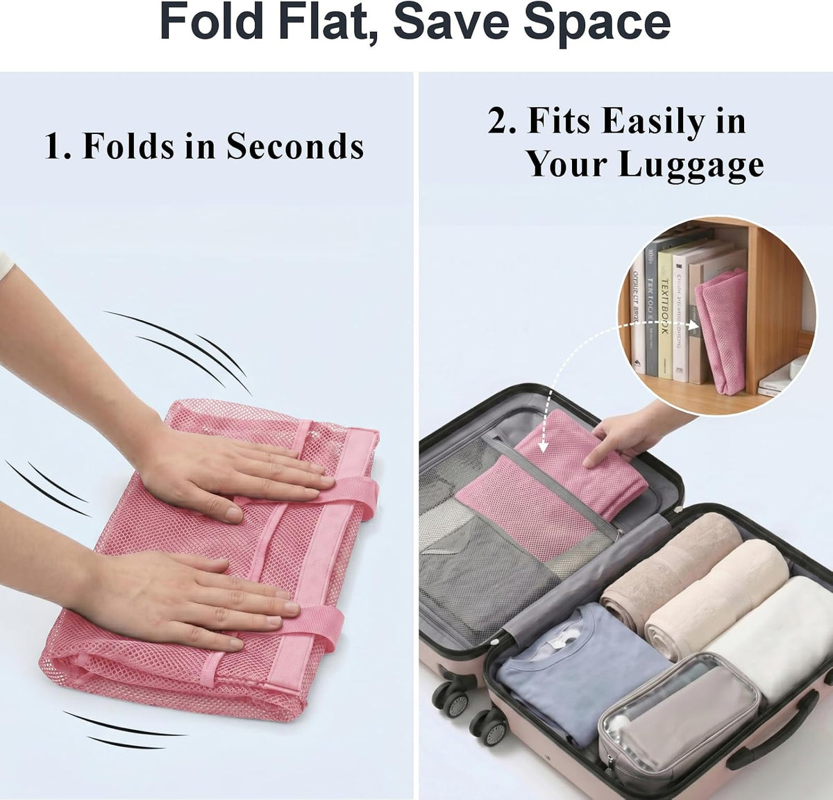 Mesh Shower Caddy Portable - 8 Pockets, S-Hook, Shower Bag for Dorm Camping