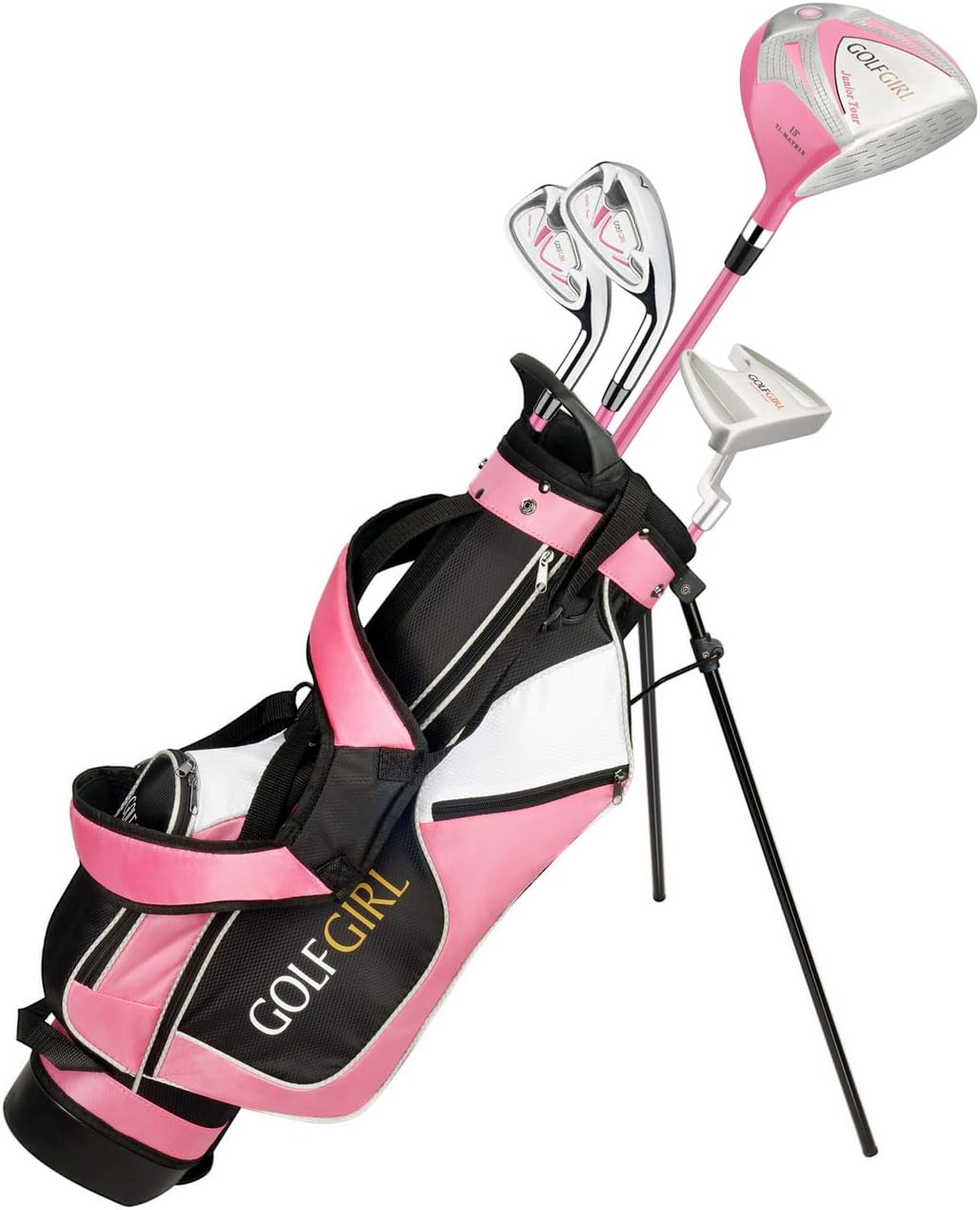 Junior Girls Golf Set V3 with Pink Clubs and Bag, Right Hand