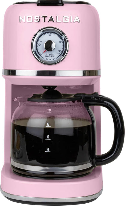 Classic Retro 10 Cup Coffee Maker, Pink