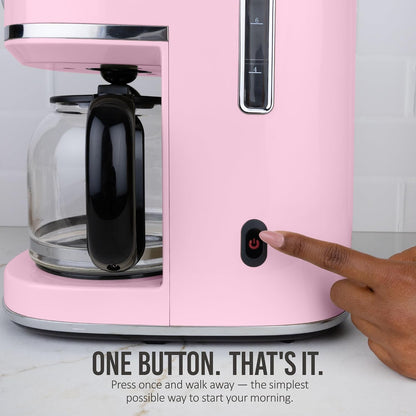 Classic Retro 10 Cup Coffee Maker, Pink