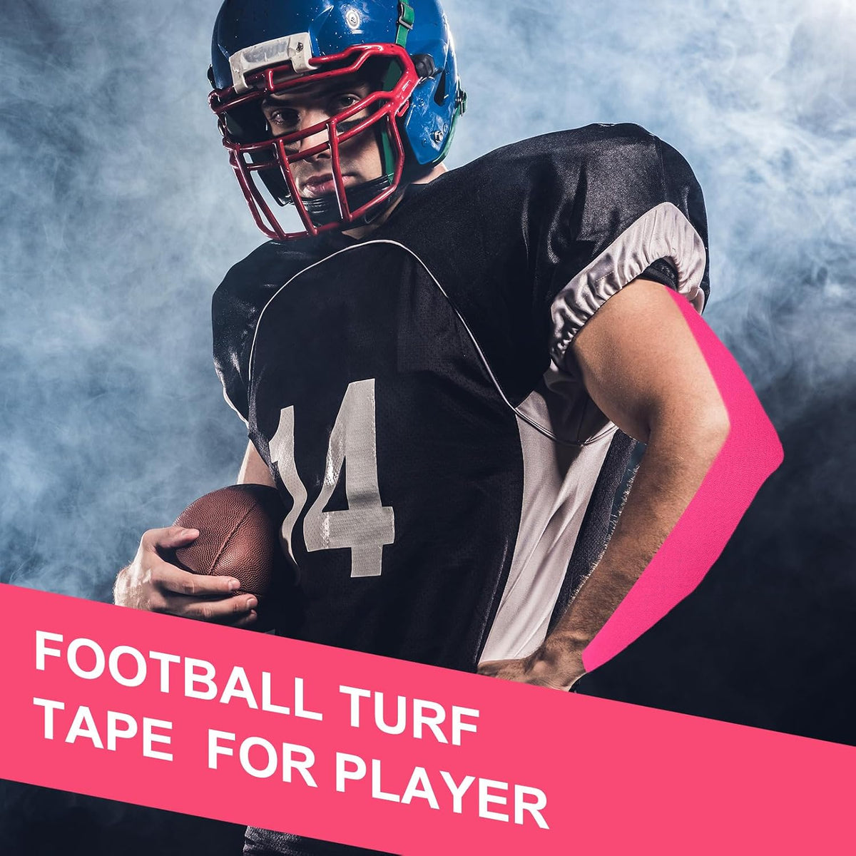 2 Roll Football Turf Tape 33ft Sport Turf Tape, Pink, Black